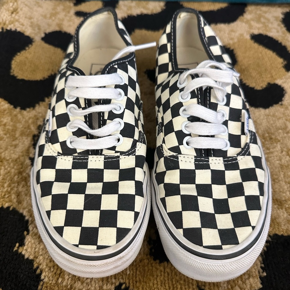 Vans Women's Checkered Sneakers - Black and White